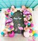 Tropical Balloons Garland Kit, 145Pcs Teal Hot Pink Yellow Peach Balloons with Flamingo and Palm Leaves Balloons